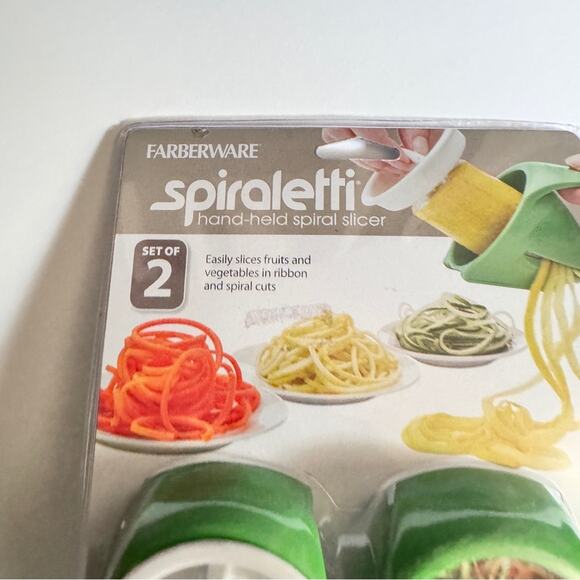 Farberware Spiraletti Vegetable Set of 2 Hand Held Spiral Veggie Slicer NWT - Picture 5 of 11